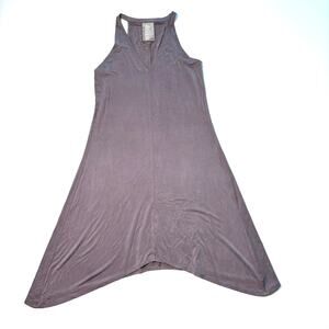 Dolan Anthropologie Petite XXS‎ Sleeveless V-Neck Dress Gray Cupro Blend